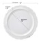 10&#x22; White Vintage Round Disposable Plastic Dinner Plates (120 Plates)